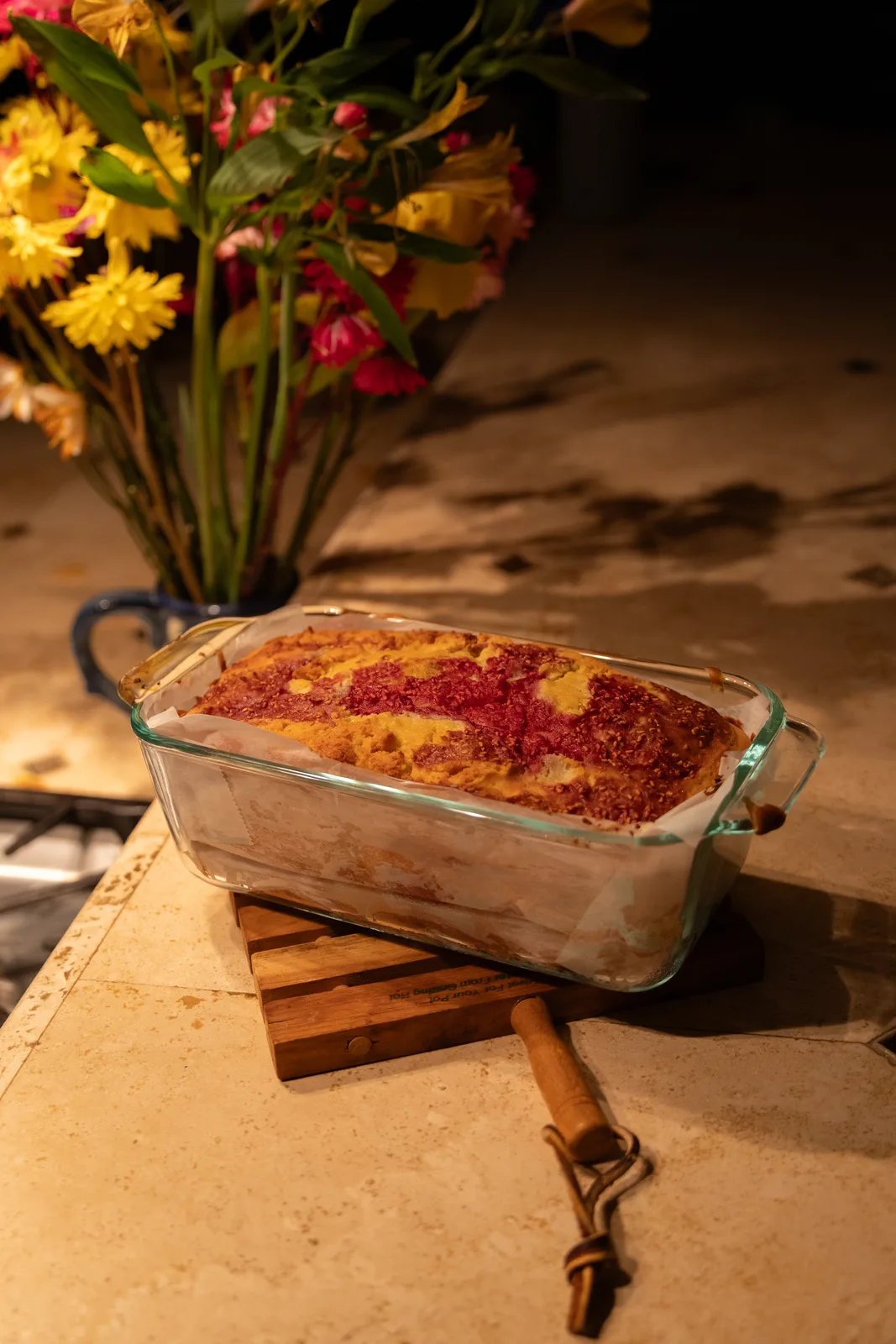 Raspberry yogurt pound cake